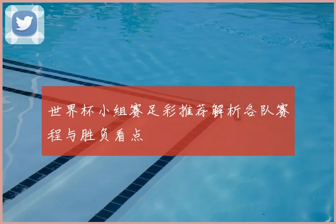 世界杯小组赛足彩推荐解析各队赛程与胜负看点